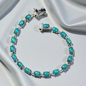 Chrysocolla  Bracelet in Platinum Bond (6.50 In) 11.75 ctw